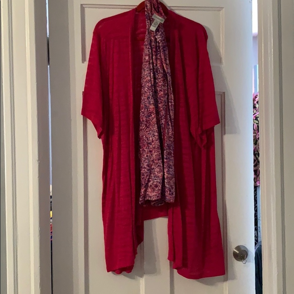 Catherine’s 2 piece tank & overlay cardigan light